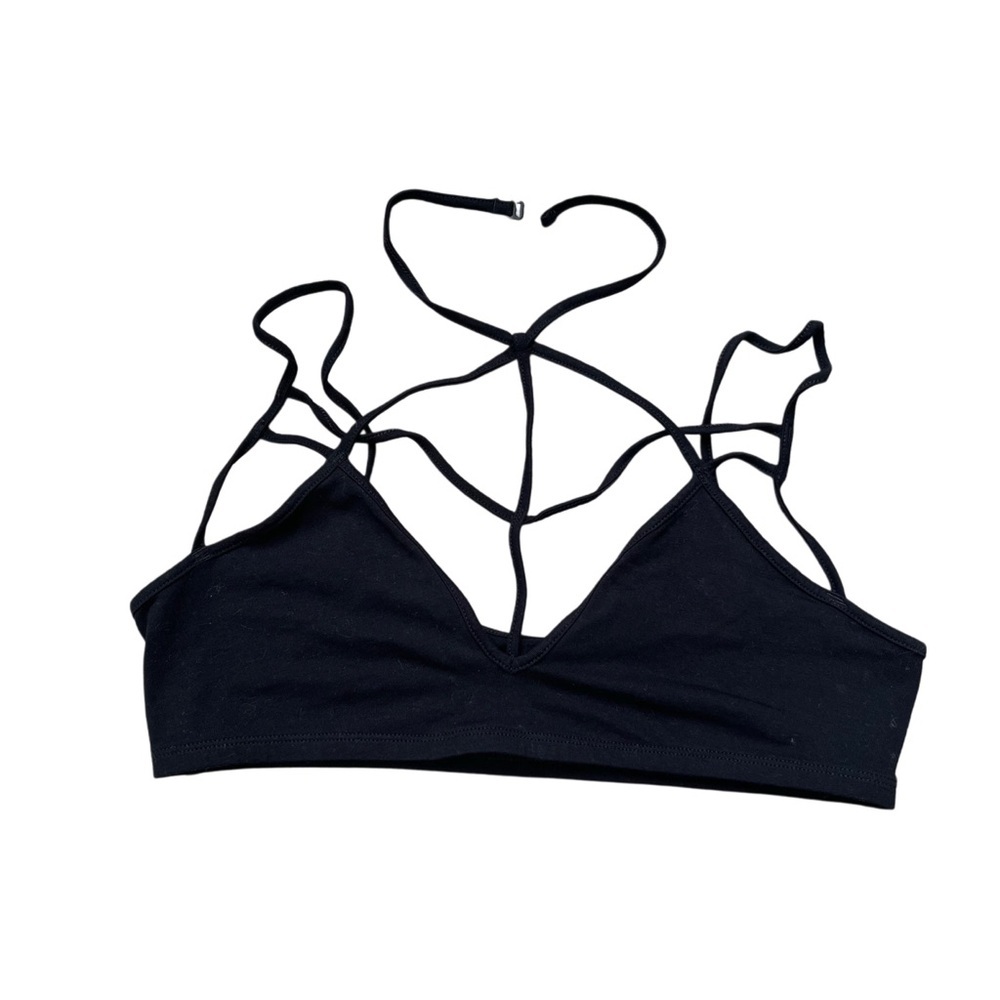 Express One Eleven Strappy Black Bralette Top Witchy Whimsigoth Grunge Goth